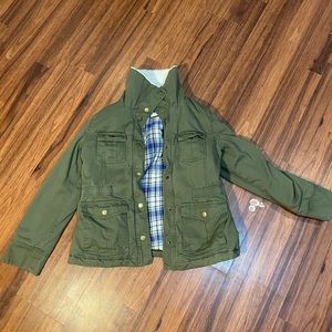 Green old navy flannel lined coat/jacket